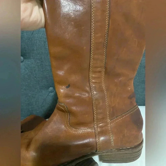 COACH Weslyn Whiskey Genuine Leather Buckle Tall Riding Boots size 7 - Picture 9 of 14
